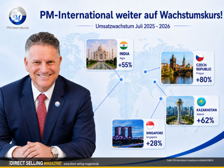 PM-International weiter auf Wachstumskurs: Umsatzboom in Tschechien, Kasachstan, Indien und Singapur